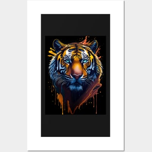 Splash Art of a Tiger Posters and Art